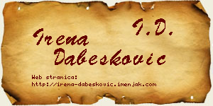 Irena Dabesković vizit kartica